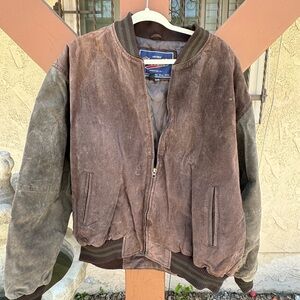 VINTAGE GENUINE LEATHER VARSITY JACKET SIZE XXL